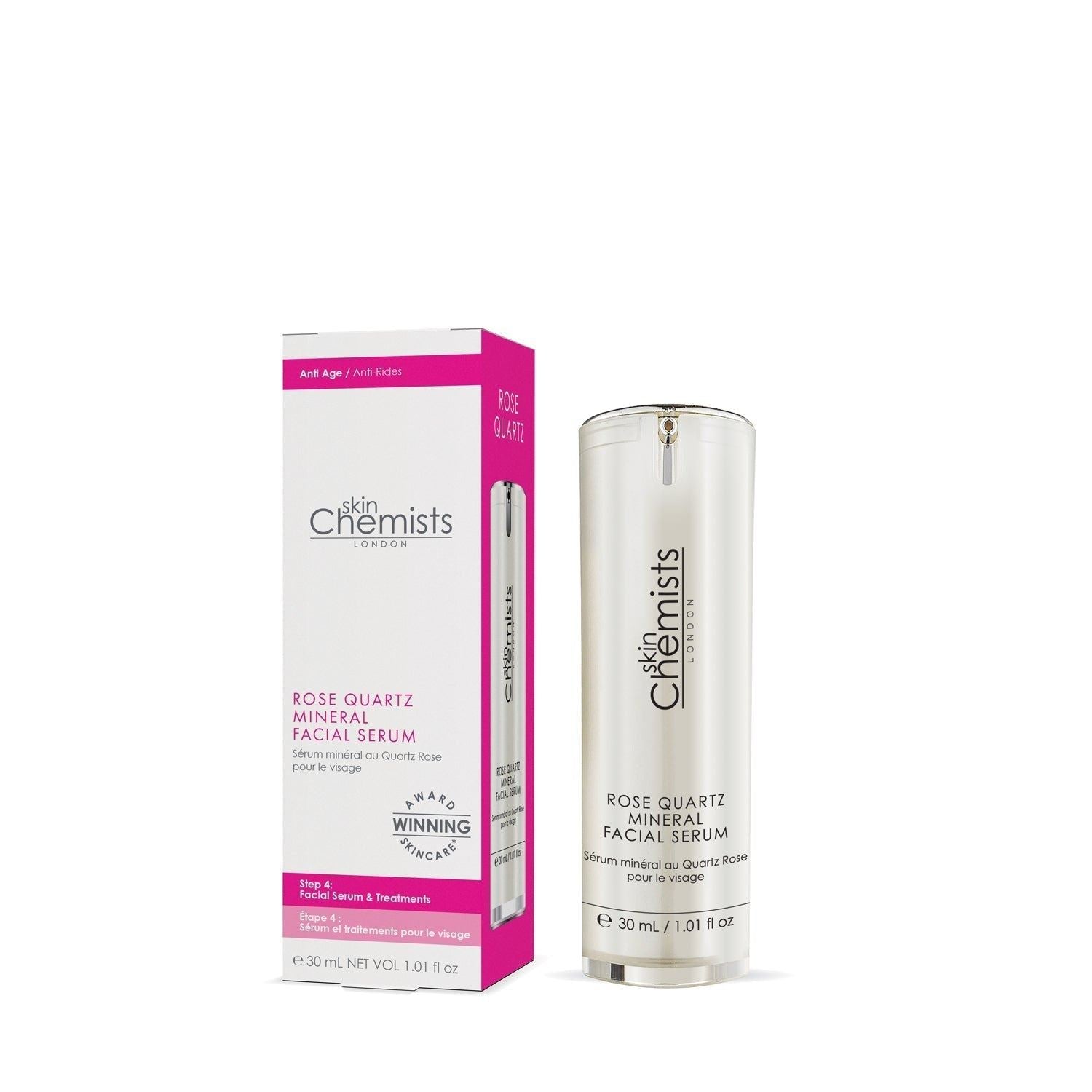 Rosenquarz-Mineralserum fürs Gesicht, 30 ml, Doppelpack