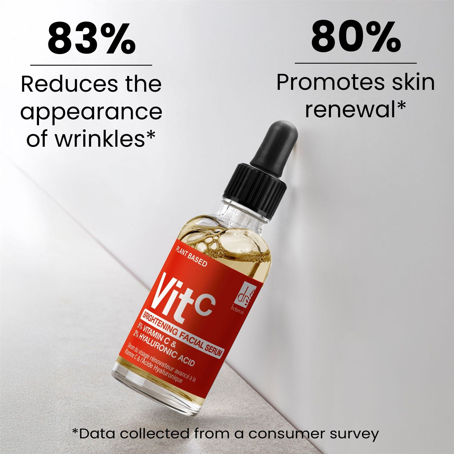 Aufhellendes Gesichtsserum mit 5 % Vitamin C und 2 % Hyaluronsäure – 30 ml