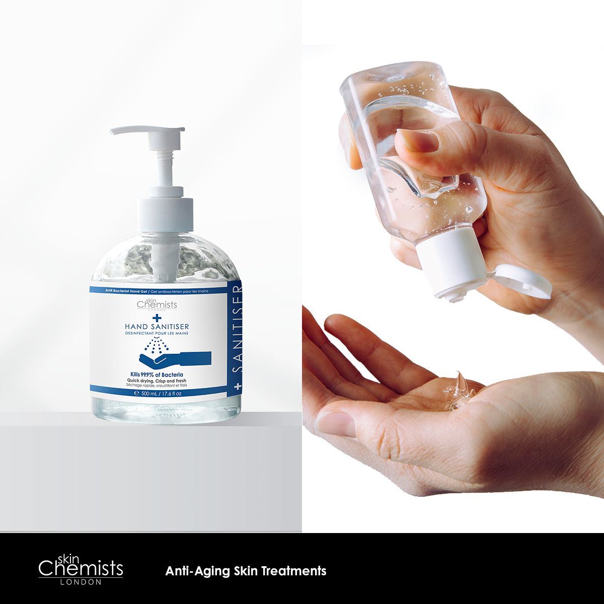 Lot de 2 flacons de gel hydroalcoolique 500 ml à prix avantageux