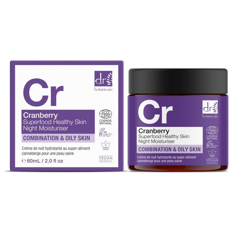 Cranberry Superfood Feuchtigkeitscreme für gesunde Haut, Nachtcreme, 60 ml