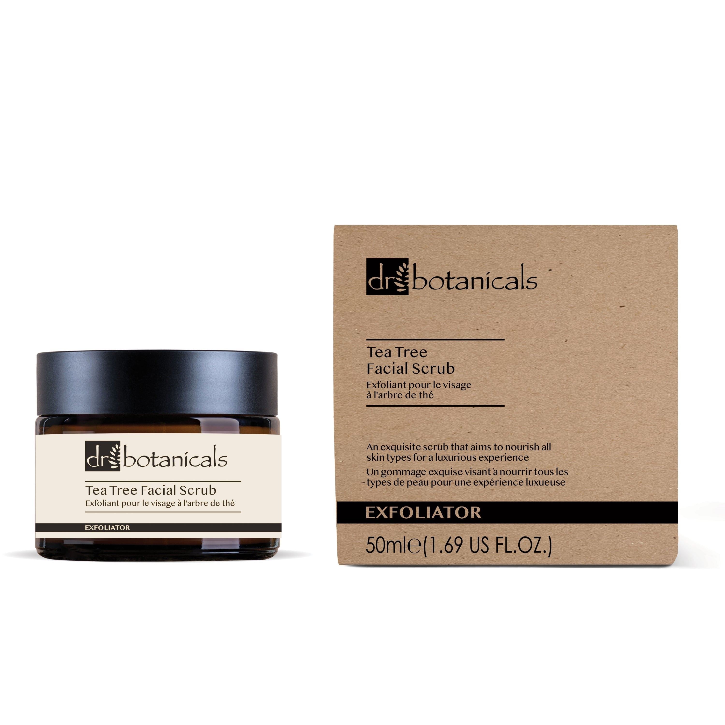 Gommage visage à l'arbre à thé, Crème hydratante jour et nuit à la lavande et à la vitamine C, Crème hydratante corps à l'arbre à thé