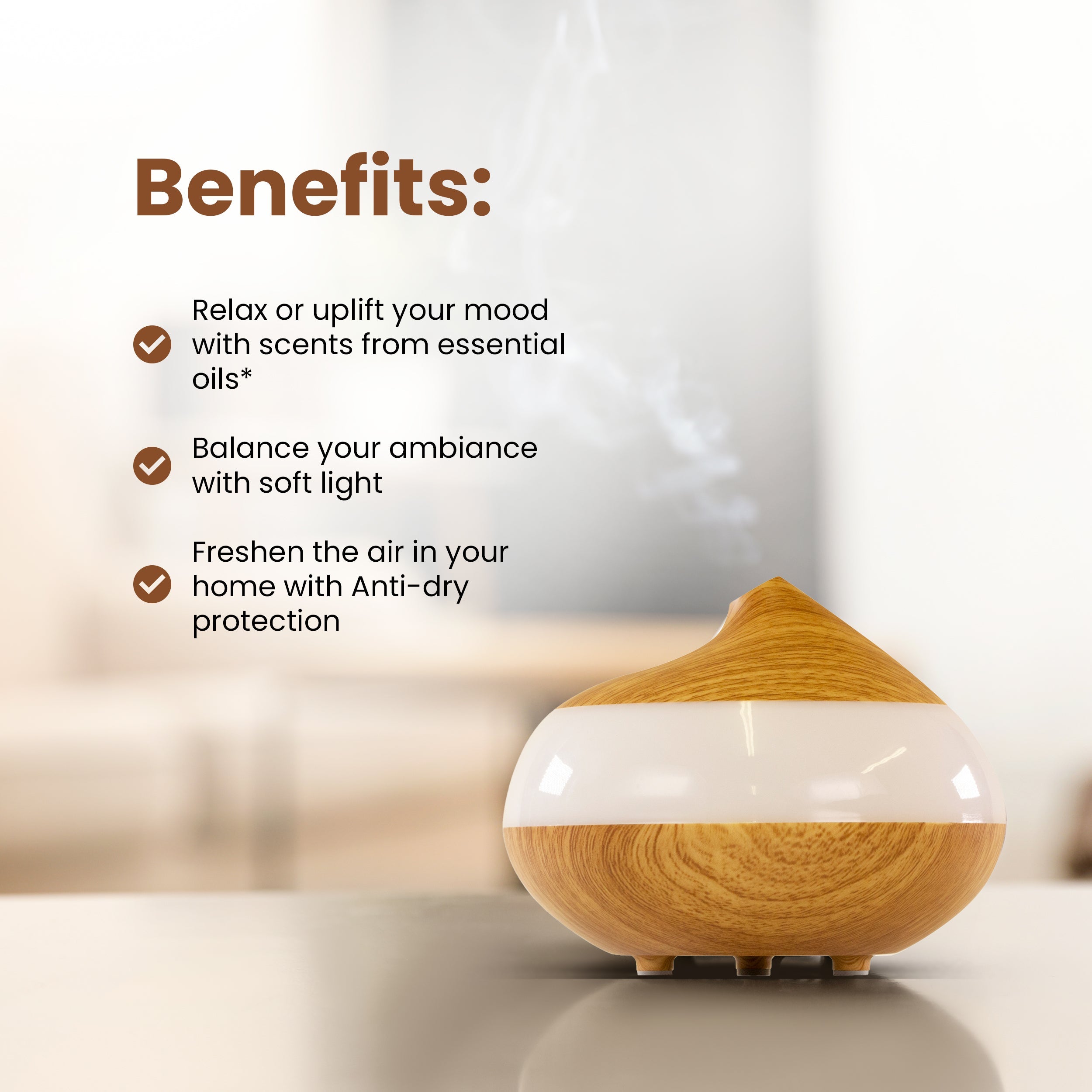 Bio-Balancing Aroma-Diffusor aus Holz mit digitaler Abdeckung