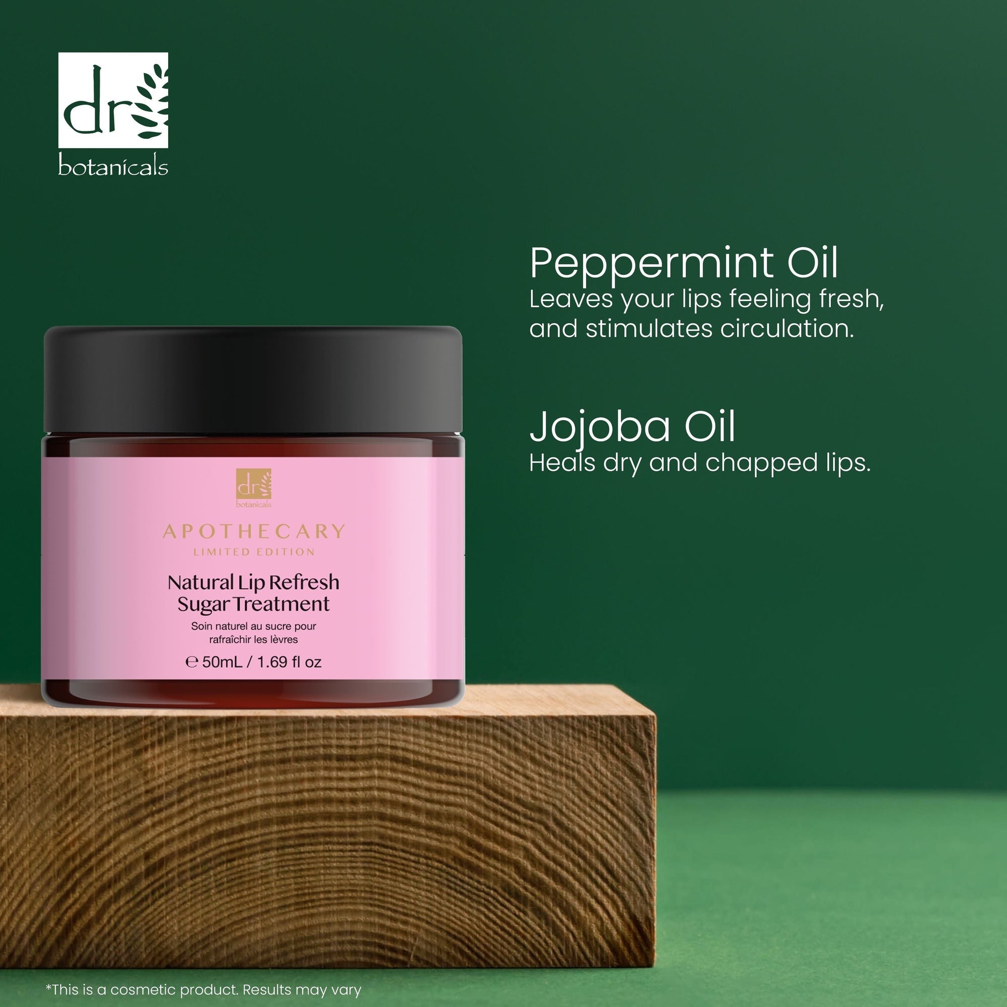 Soin rafraîchissant naturel pour les lèvres au sucre 50 ml