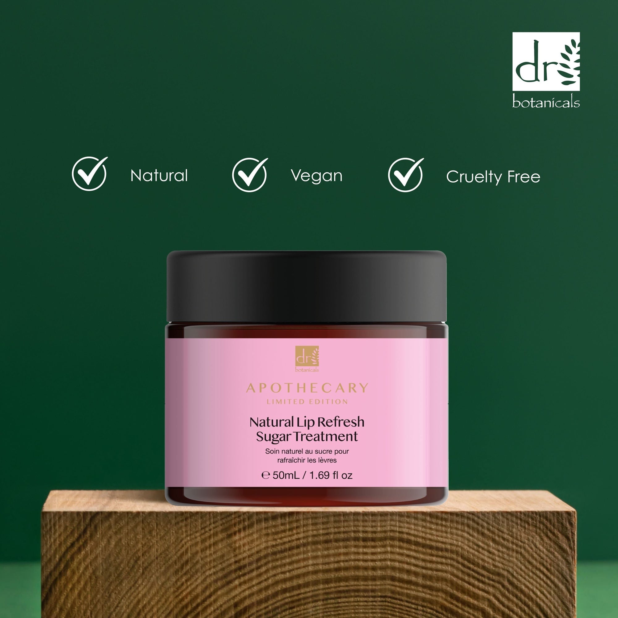 Soin rafraîchissant naturel pour les lèvres au sucre 50 ml