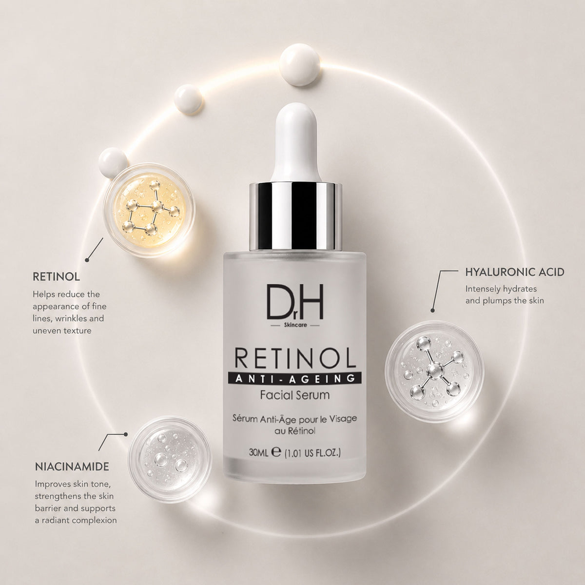 Sérum facial avanzado antiedad con retinol, 30ml