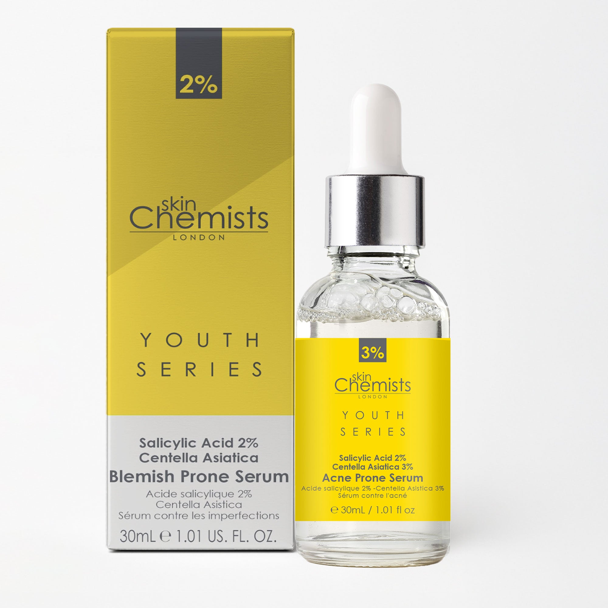 Youth Series Akne-Serum mit 2 % Salicylsäure und 3 % Centella Asiatica, 30 ml