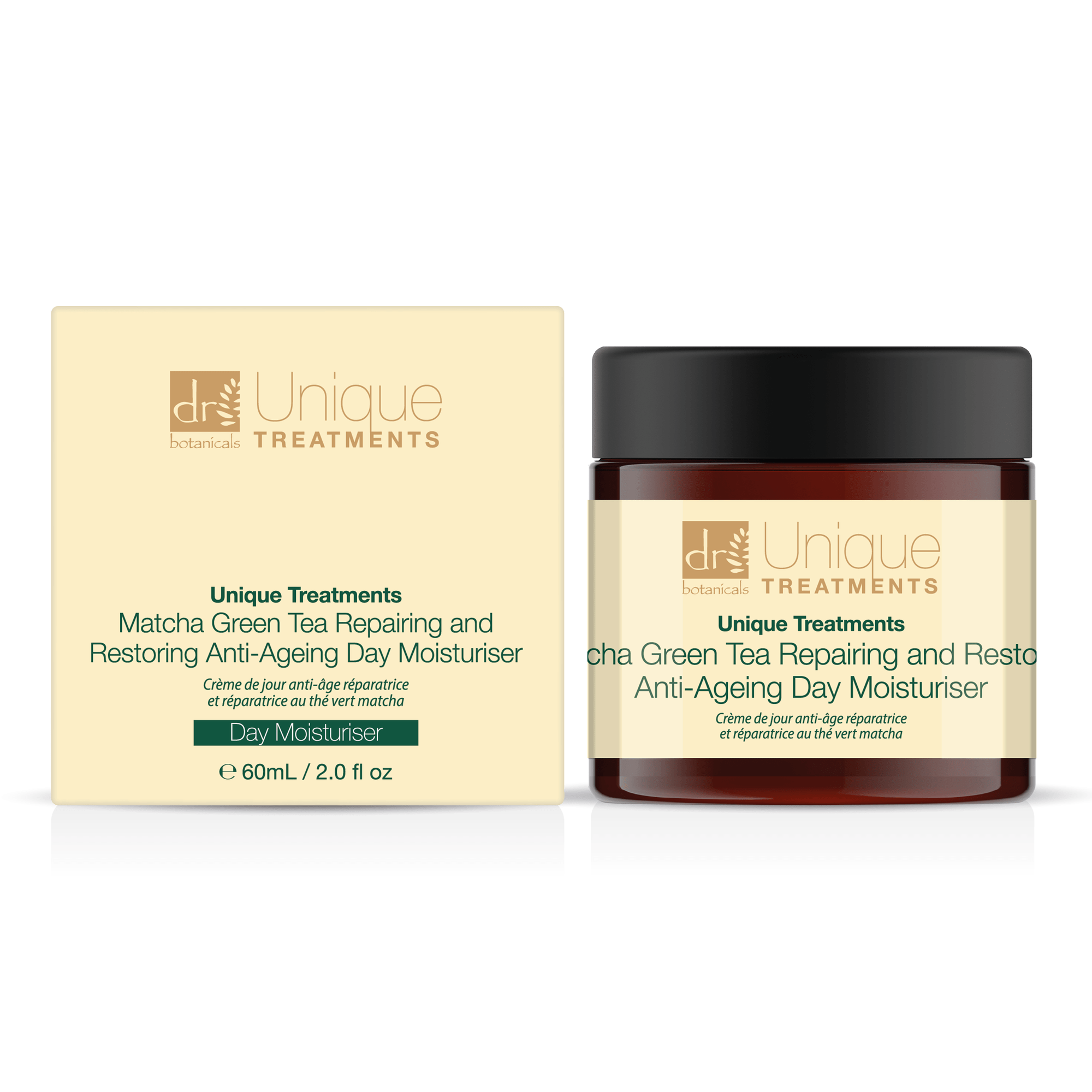 Unique Treatments Matcha Grüntee Reparierende &amp; Regenerierende Anti-Aging Tagescreme 60 ml x 2 Duo-Pack