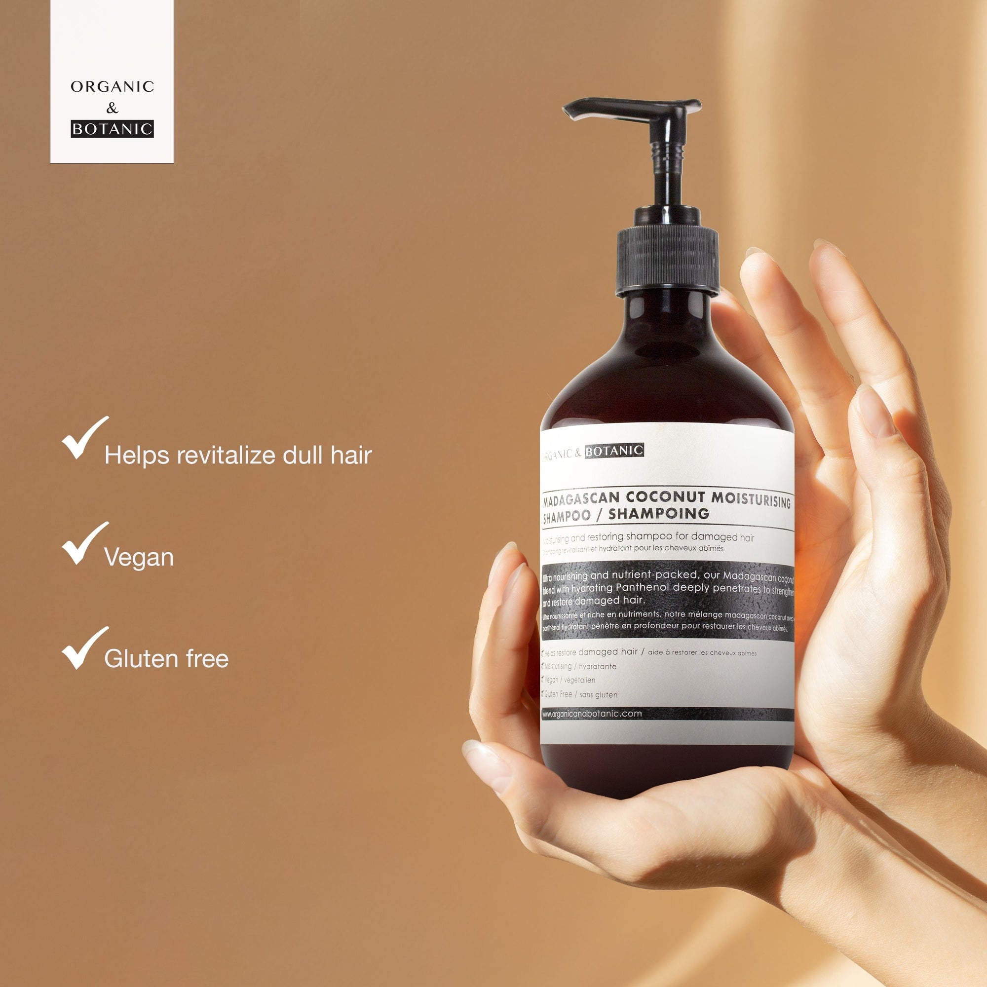 Shampoing hydratant à la noix de coco de Madagascar, lot de 2 x 500 ml