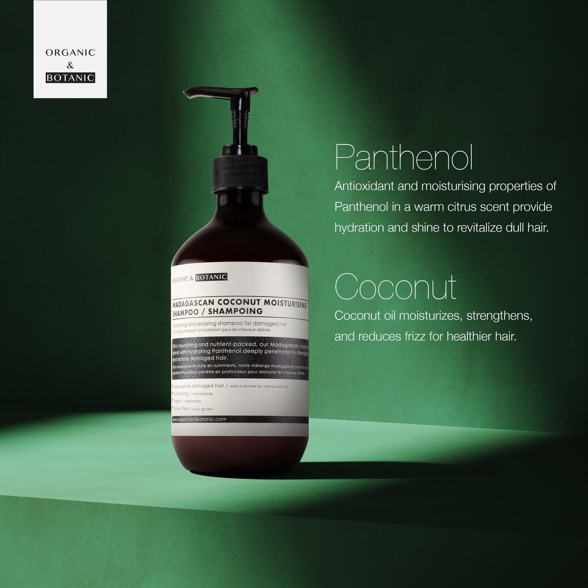 Shampoing hydratant à la noix de coco de Madagascar, lot de 2 x 500 ml