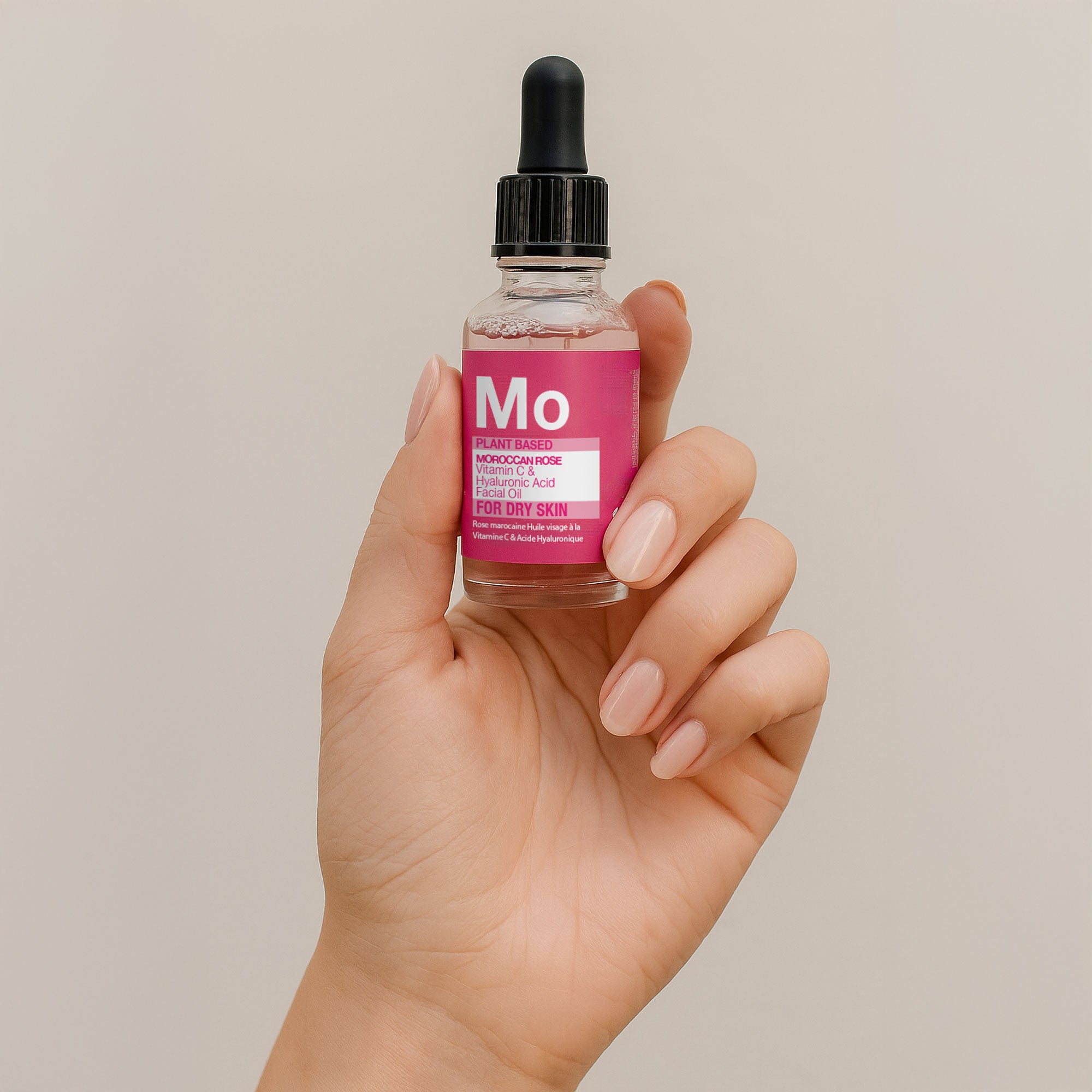 Marokkanisches Rosen-Gesichtsöl mit Hyaluronsäure und Vitamin C, 30 ml