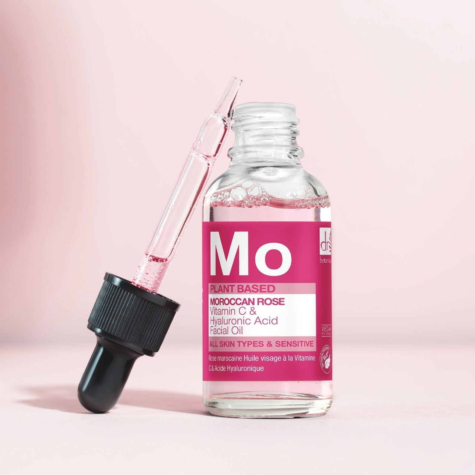 Marokkanisches Rosen-Gesichtsöl mit Hyaluronsäure und Vitamin C, 15 ml