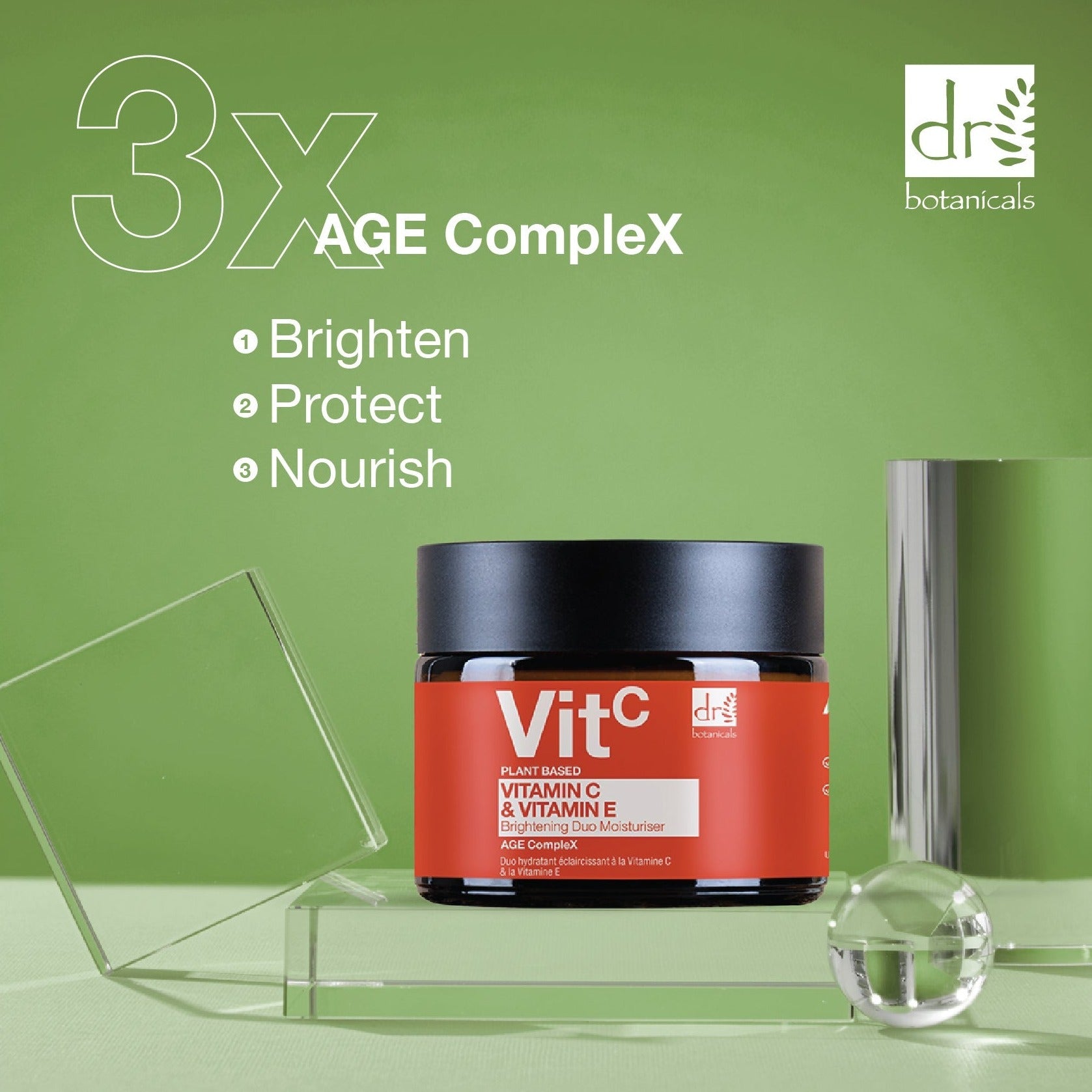 Vitamin C 1 % &amp; Vitamin E Aufhellende Duo-Feuchtigkeitscreme 60 ml x 2 Duo-Pack