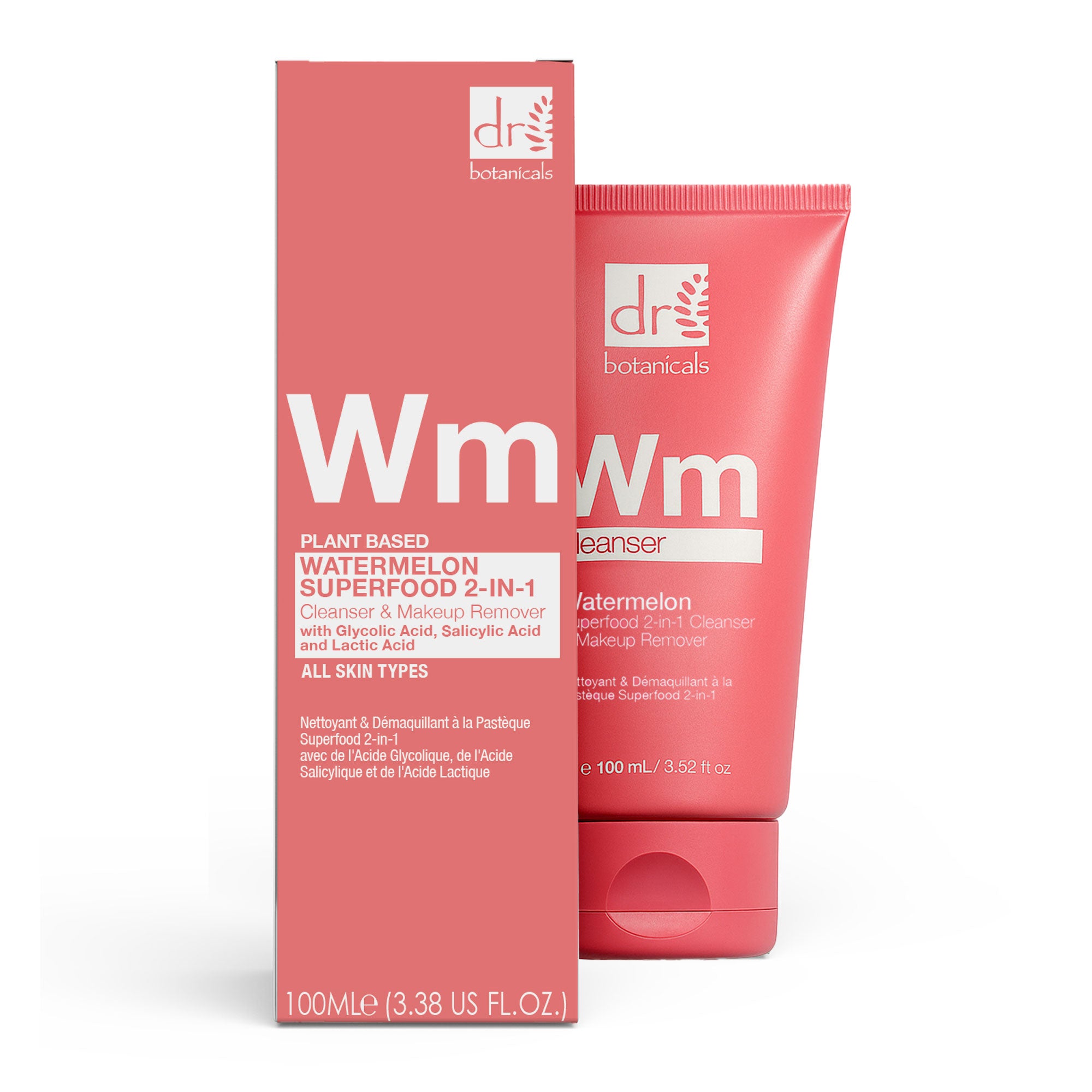 Wassermelonen-Superfood 2-in-1 Reinigungs- und Make-up-Entferner 100 ml mit Glykolsäure, Salicylsäure und Milchsäure