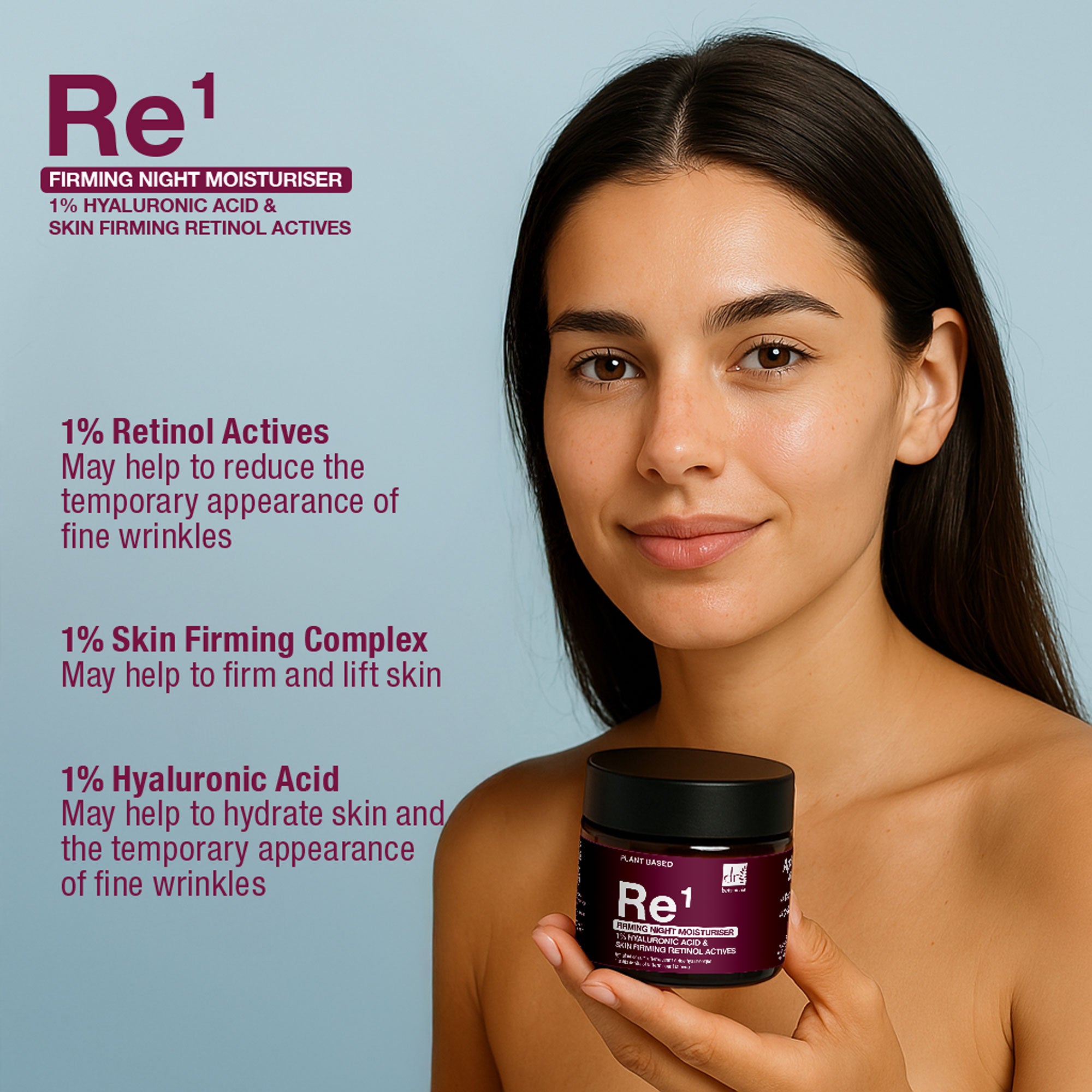 Straffende Nachtcreme mit 1 % Hyaluronsäure und hautstraffenden Retinol-Wirkstoffen, 60 ml