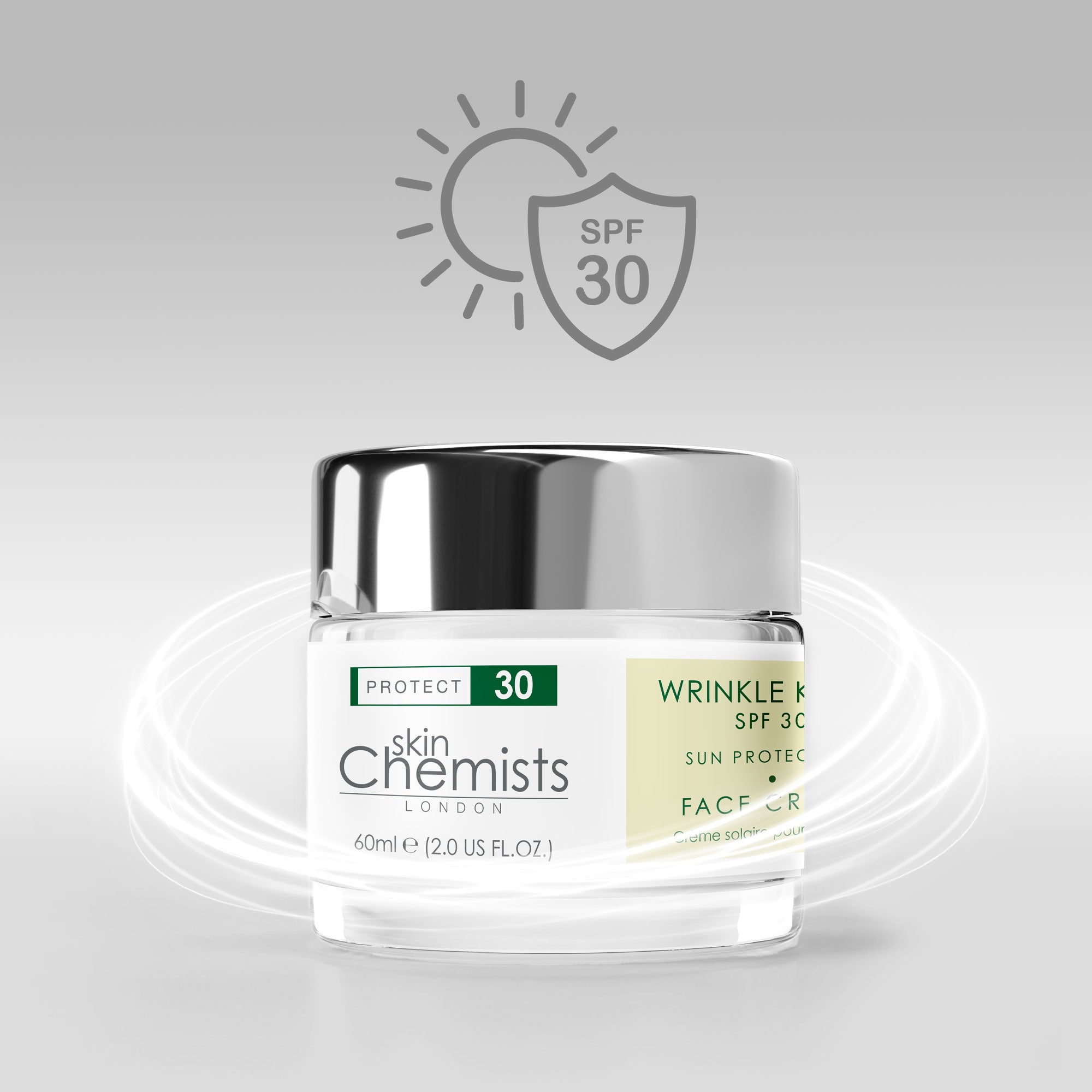 Crème de jour anti-rides avec protection solaire SPF 30 60 ml