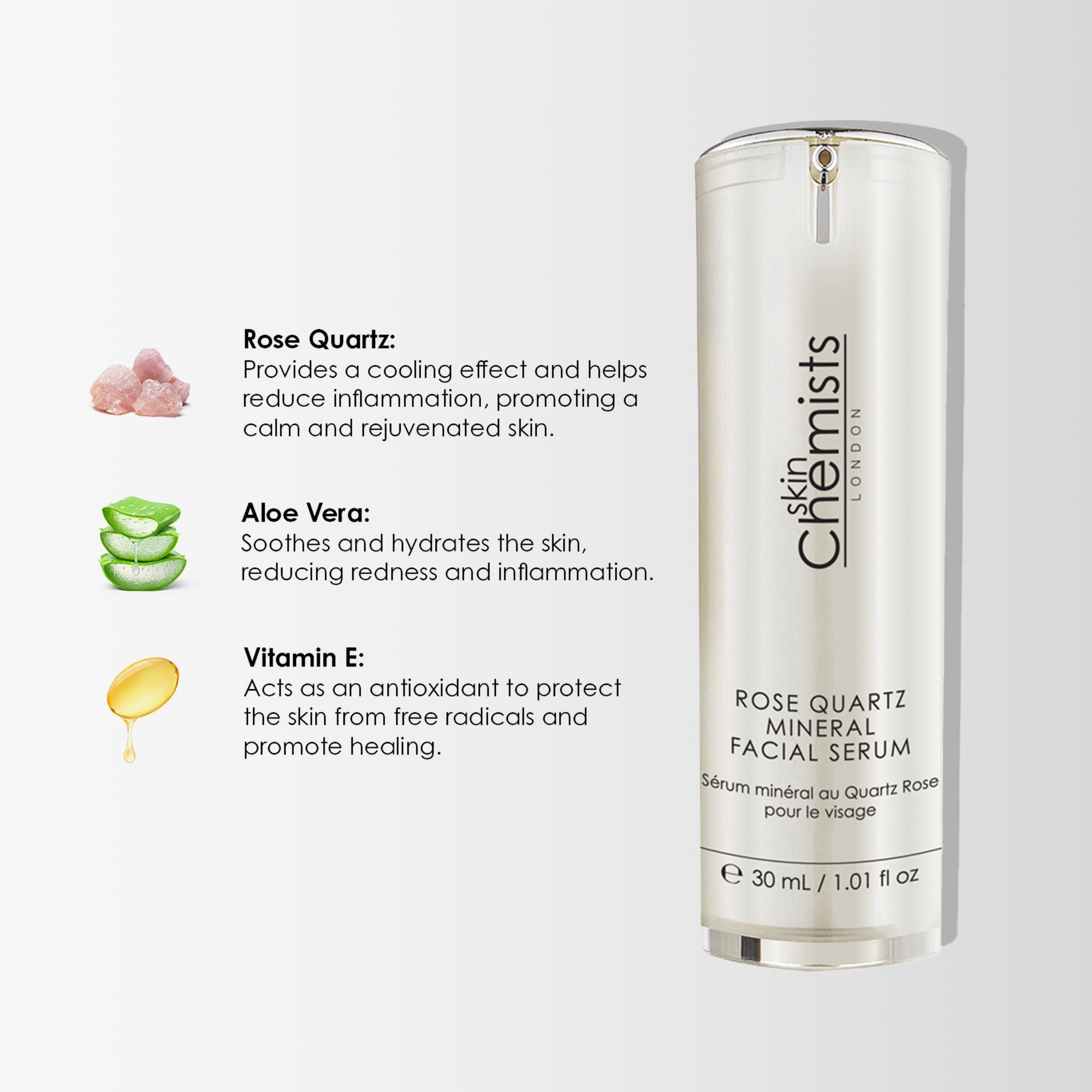 Anti-Aging Rosenquarz-Mineral-Gesichtsserum 30 ml