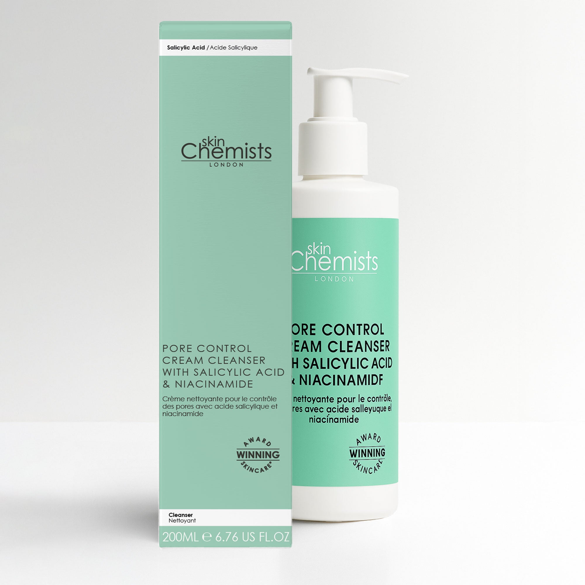 Crème nettoyante pour le contrôle des pores à l'acide salicylique et à la niacinamide 200 ml