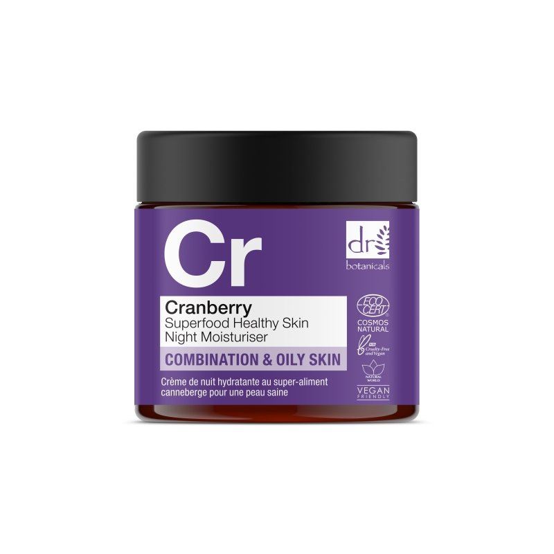 Cranberry Superfood Feuchtigkeitscreme für gesunde Haut, Nachtcreme, 60 ml