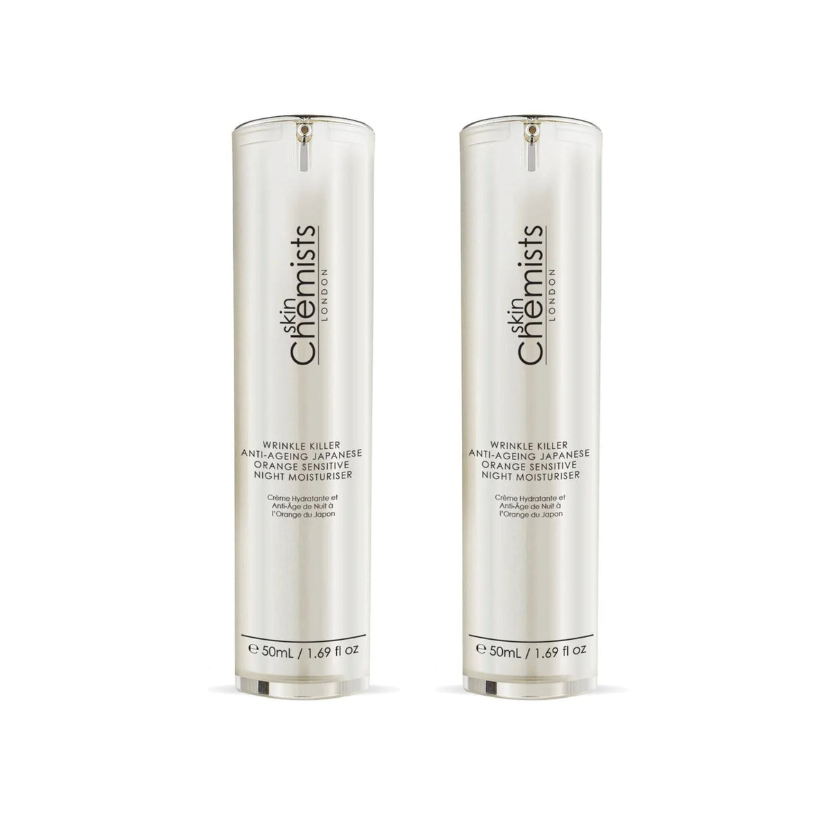 skinChemists Wrinkle Killer Anti-Ageing Japanese Orange Sensitive Night Moisturiser 50ml Twin Value Savings Pack - skinChemists
