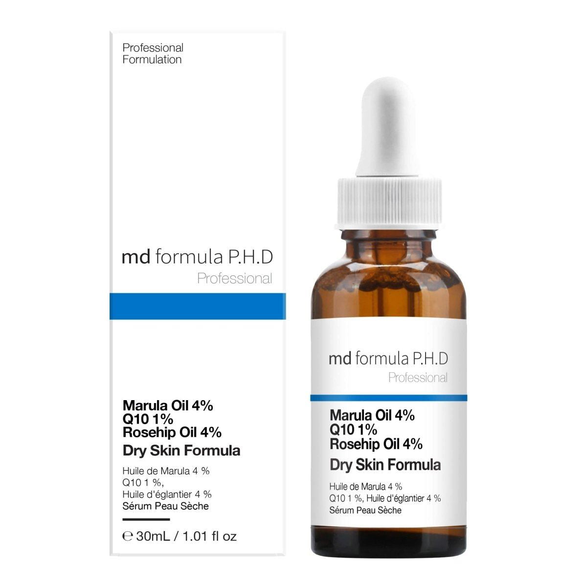 Sérum pour peaux sèches à l'huile de marula 4 %, Q10 1 %, huile de rose musquée 4 %, 30 ml