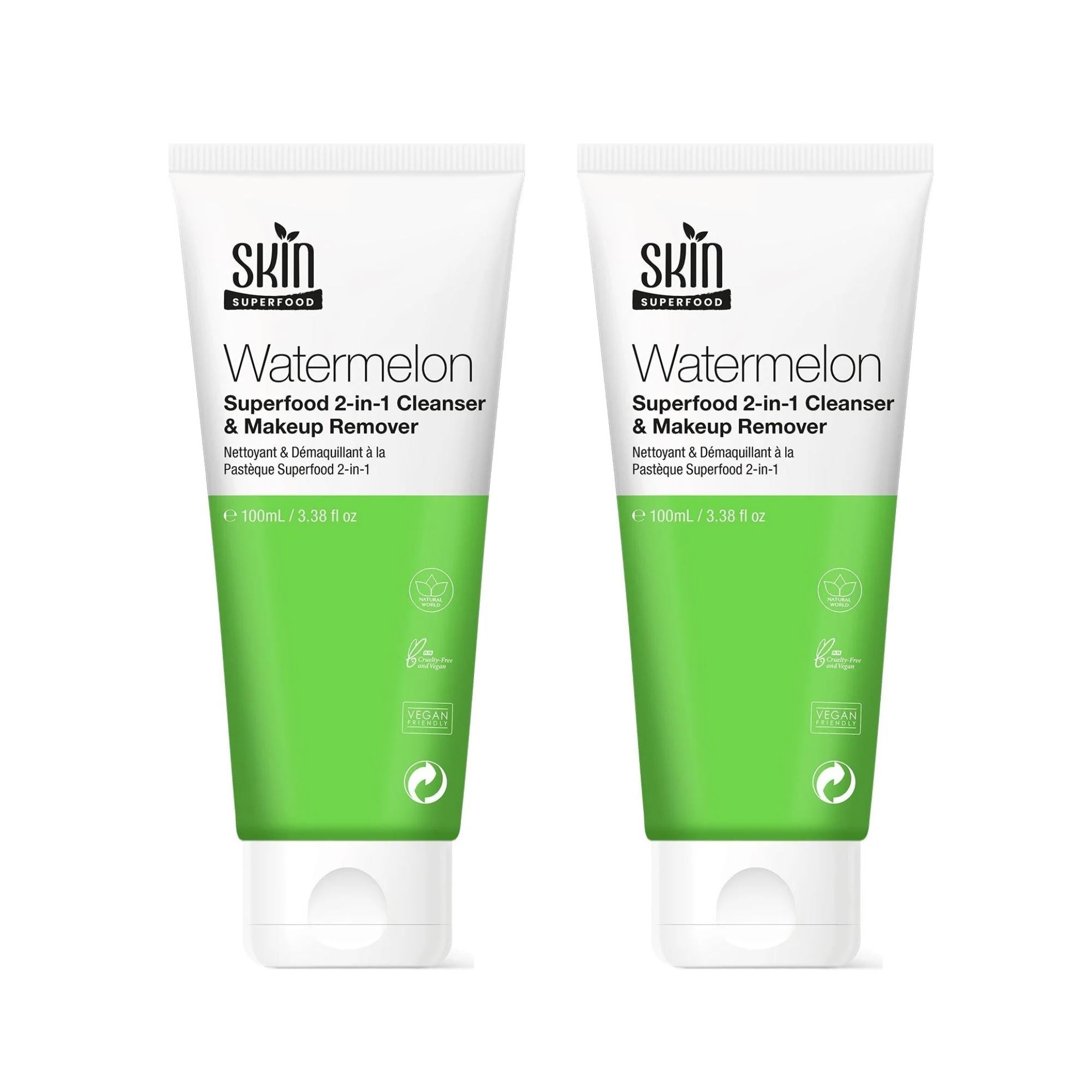 Wassermelonen-Superfood 2-in-1 Reinigungs- und Make-up-Entferner 100 ml Doppel-Sparpackung