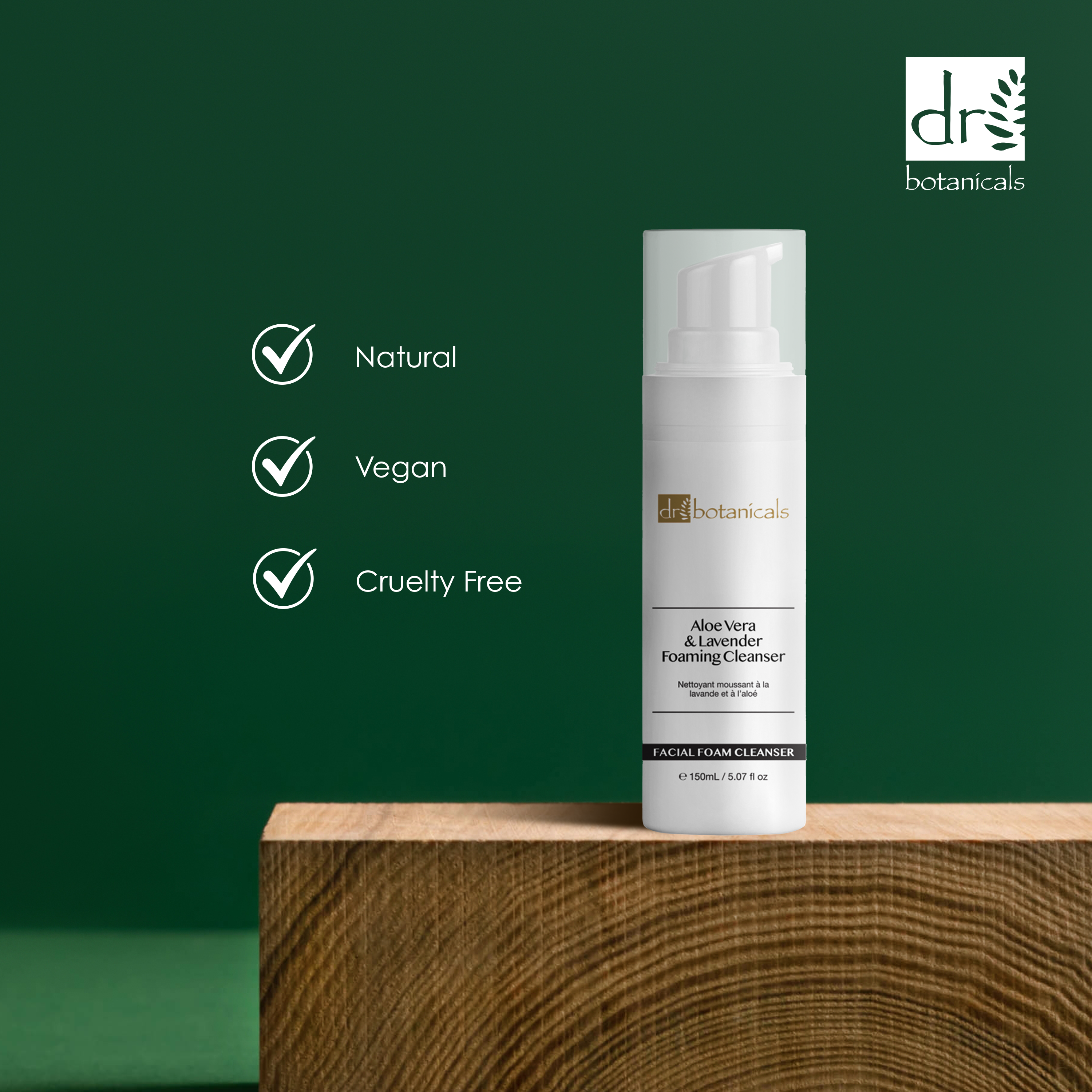 Nettoyant moussant visage à l'aloe vera et à la lavande 150 ml