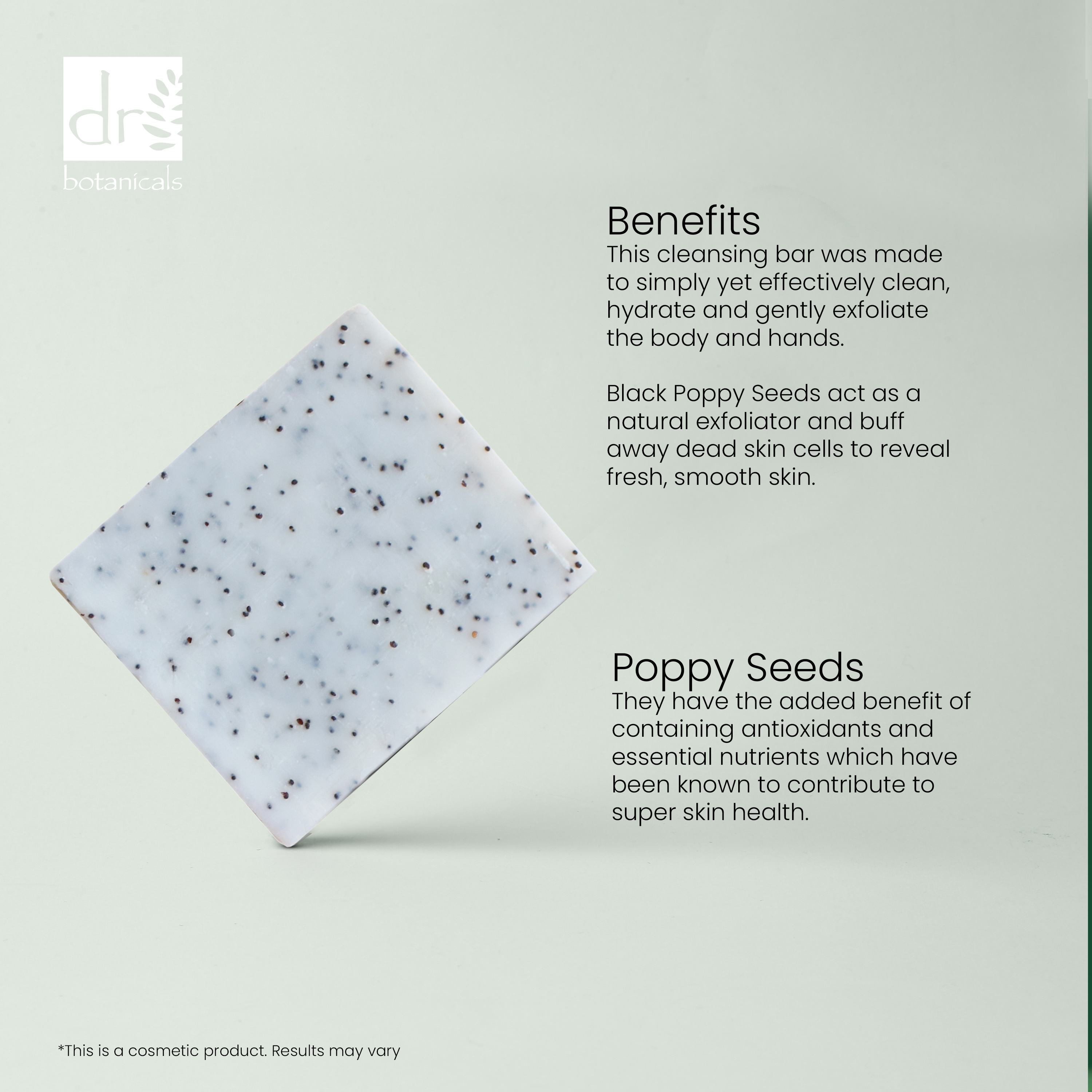 Hochwertige Reinigungsseife mit Erdbeer- und Mohnsamen, 100 g