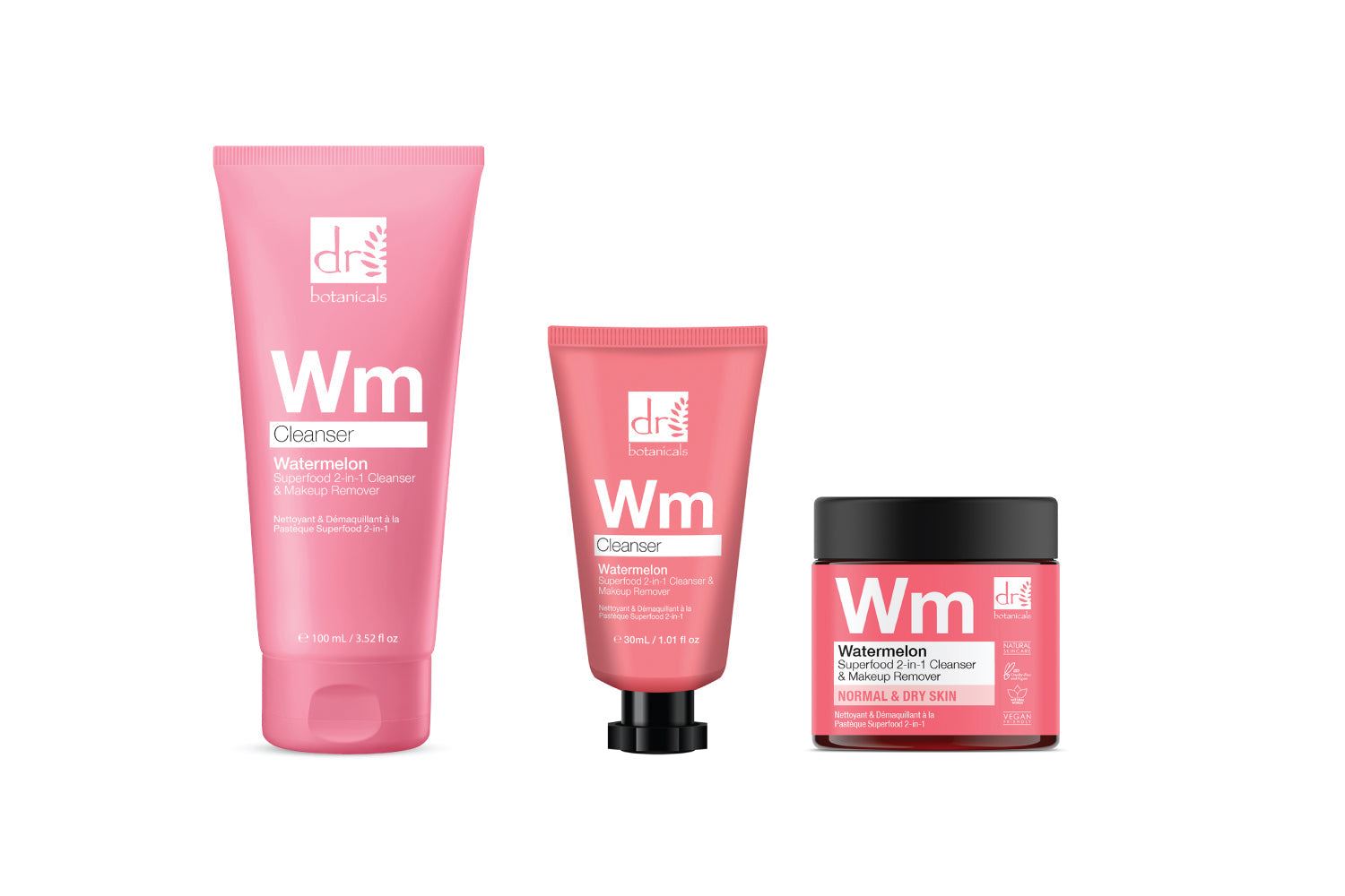 Wassermelonen-Superfood 2-in-1 Reinigungs- und Make-up-Entferner-Trio