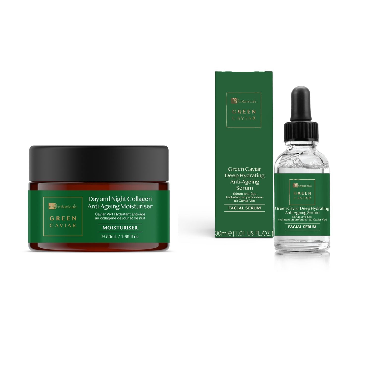 Grünes Kaviar Anti-Aging Feuchtigkeitscreme- und Serum-Set