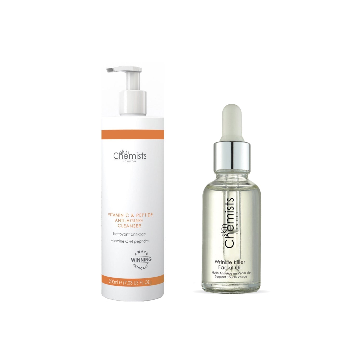 Vitamin-C-Reinigungsgel &amp; Anti-Falten-Gesichtsöl-Set