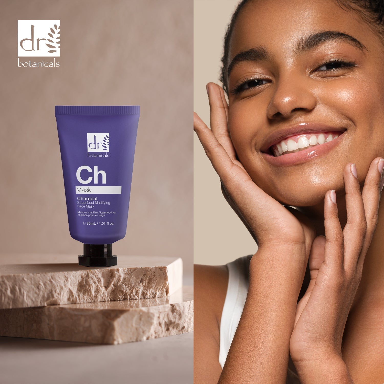 Hochwirksame, mattierende Gesichtsmaske mit Aktivkohle (30 ml)