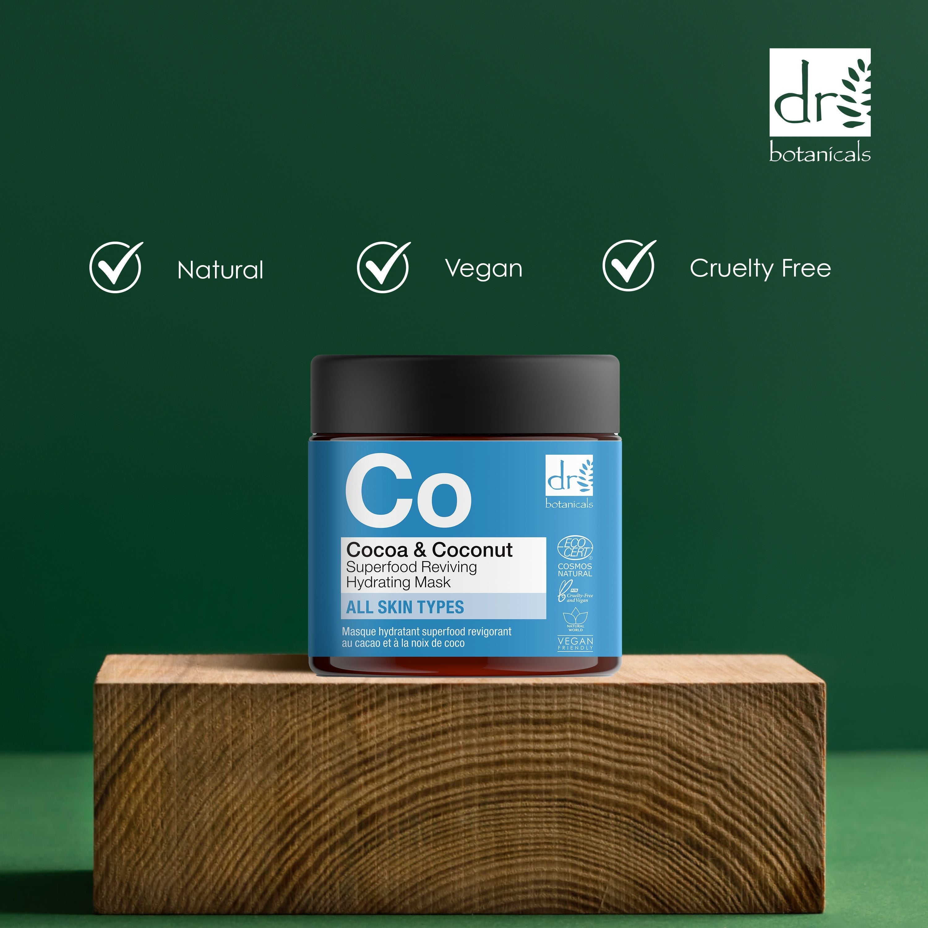 Revitalisierende Feuchtigkeitsmaske mit Kakao- und Kokosnuss-Superfood, 60 ml