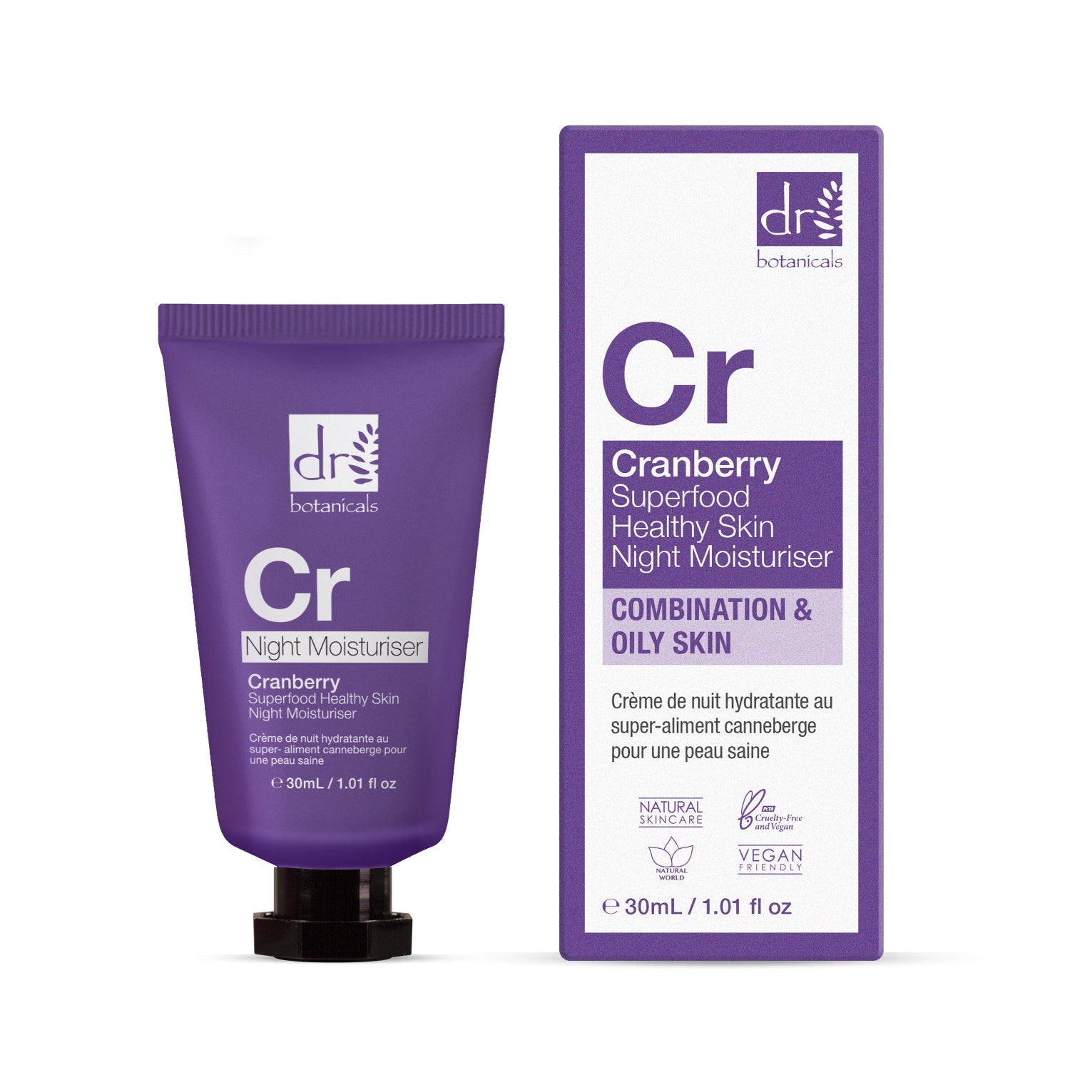 Cranberry Superfood Feuchtigkeitscreme für gesunde Haut, Nachtcreme, 30 ml