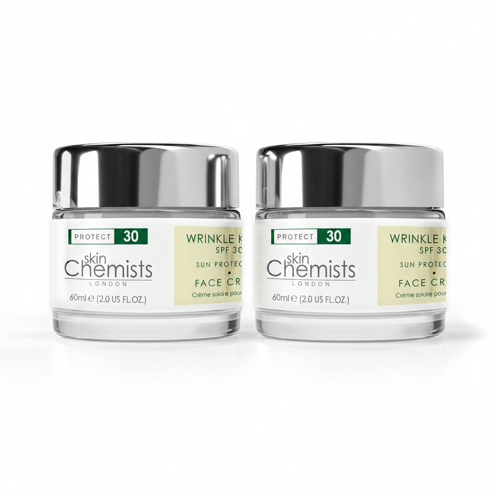 Crème de jour anti-rides avec protection solaire SPF 30, lot de 2 x 60 ml